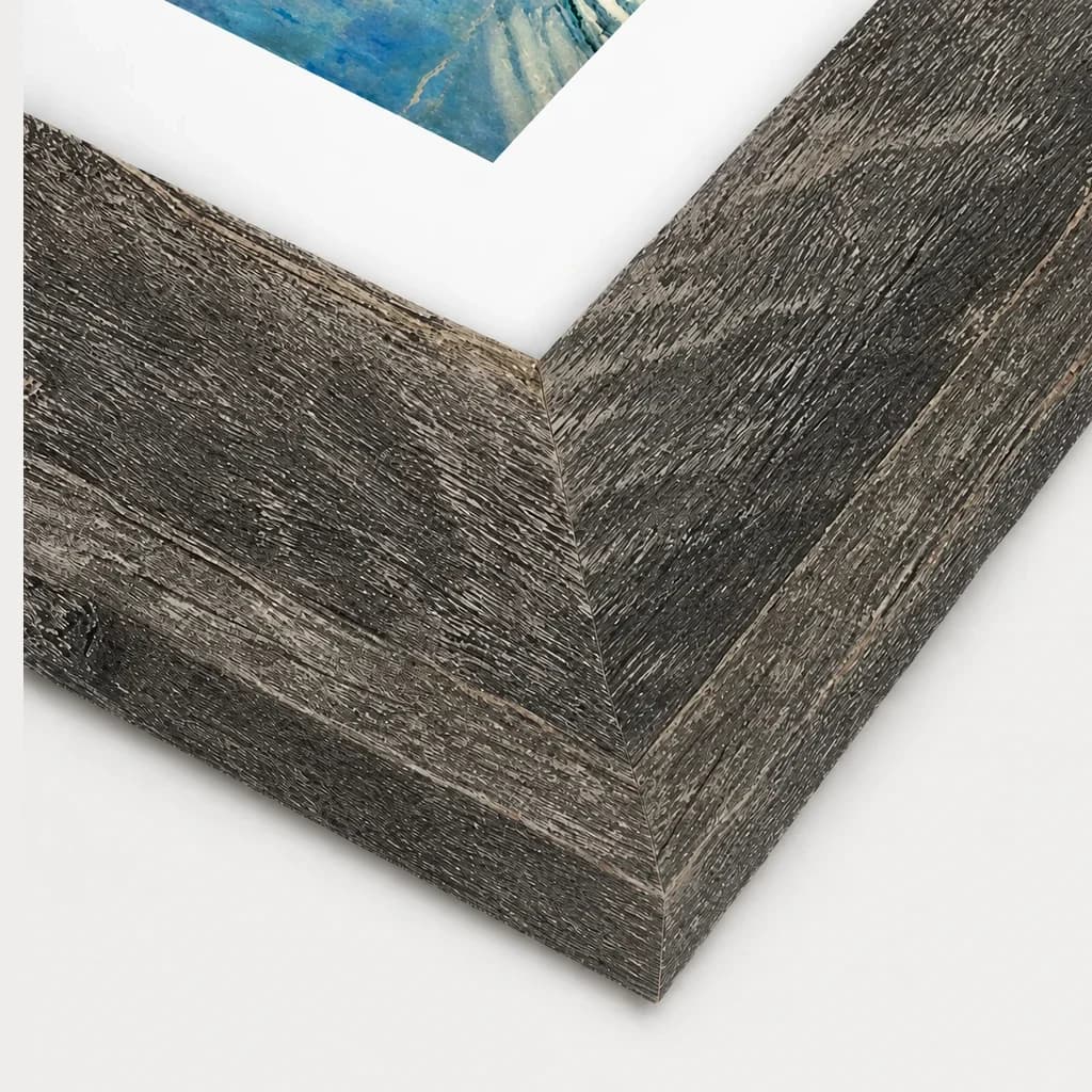 Driftwood Gray solid-wood frame corner