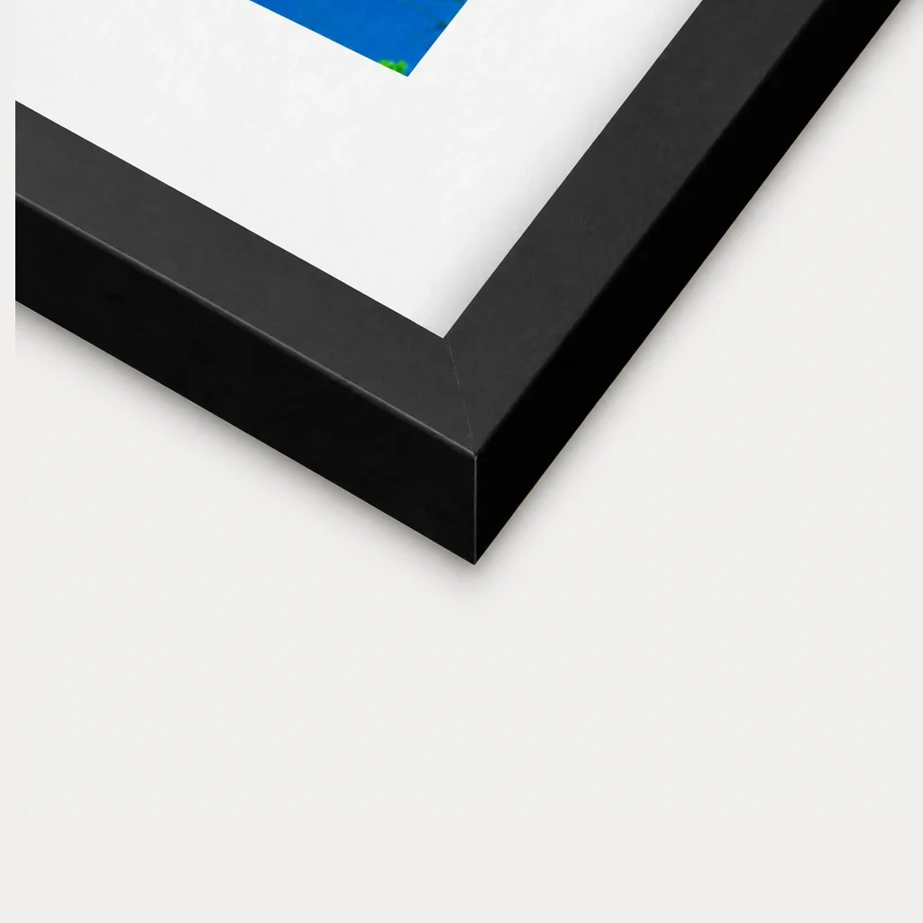 Black solid-wood frame corner