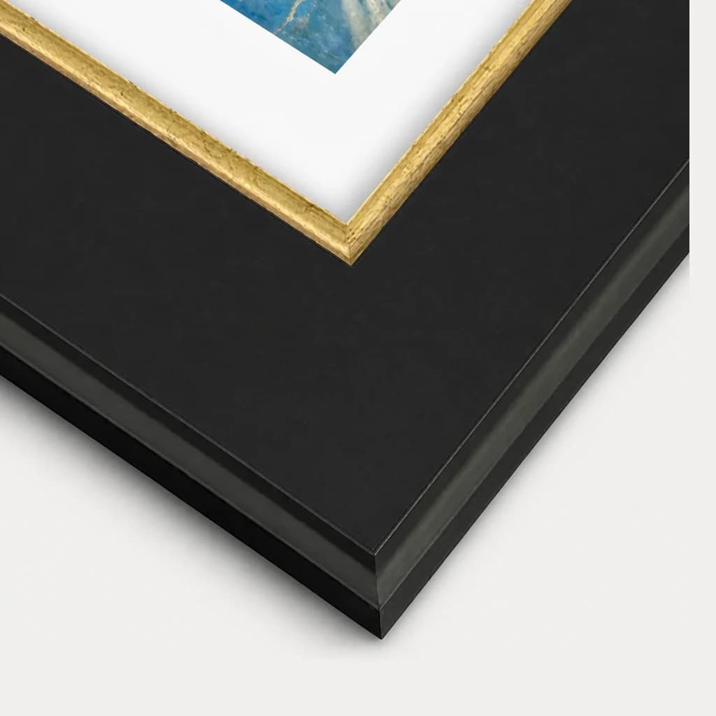 Concerto Black & Gold solid-wood frame corner