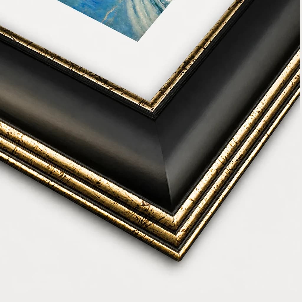 Black & Gold solid-wood frame corner