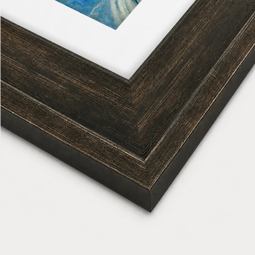 Espresso & Gold solid-wood frame corner